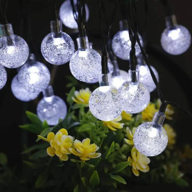 Новорічна LED гірлянда "Кришталеві кульки" (13 м, 170 LED, Білий колір) — Ефектне святкове освітлення - зображення 9