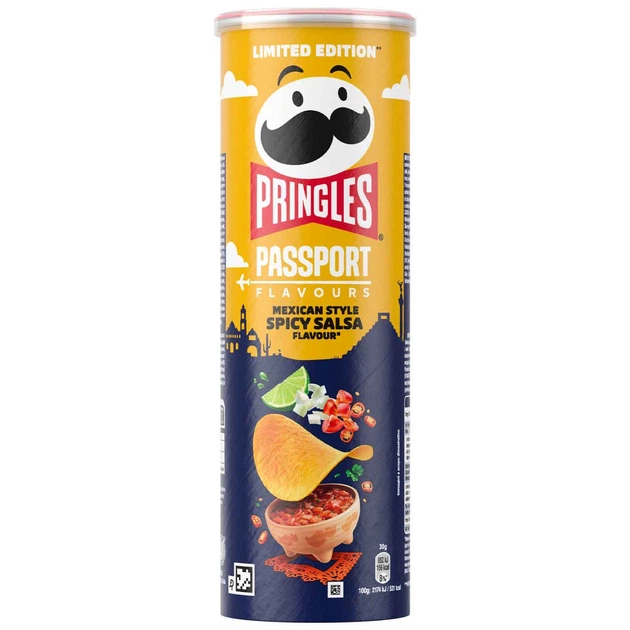 Чипси Pringles Passport Mexican style Spicy Salsa 165 г - Фото 1 Чипси Pringles Passport Mexican style Spicy Salsa 165 г - зображення 1