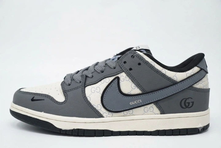 Кросівки Nk SB Dunk шкіра сірий з білим 37 - Фото 1 Кросівки Nk SB Dunk шкіра сірий з білим 37 - изображение 1