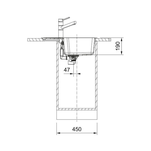 Мийка кухонна з крилом Franke City UCG 611-62 прямокутна фраграніт 620 x 500 мм Onyx (114.0701.825) - зображення 4