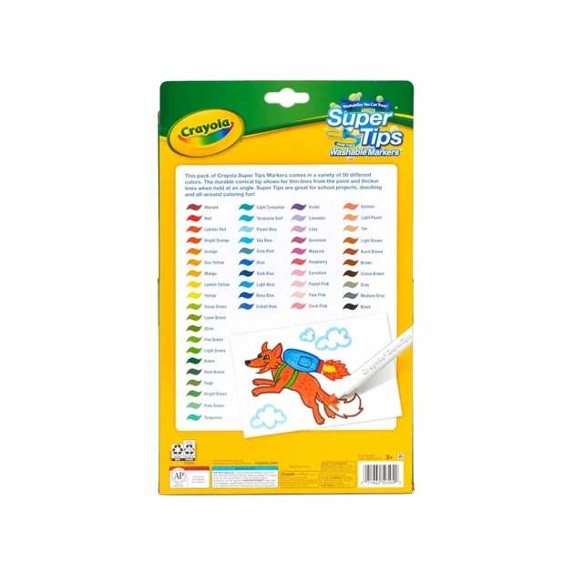 Набір фломастерів Crayola Supertips 50 шт (7555) - Фото 4 Набір фломастерів Crayola Supertips 50 шт (7555) - изображение 4