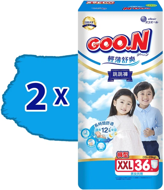 Трусики-подгузники Goo.N Slim & Comfortable размер 6 XXL 15-25 кг 72 шт (21001094-2) - изображение 2