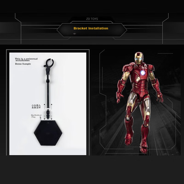Фігурка Marvel Iron Man, версія з підсвічуванням MK7, іграшкова модель, подарунок на день народження для хлопчиків - зображення 8