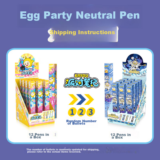 Набор ручек Kayou Egg Party Blind Box: выдвижная гелевая ручка, ручка для подписи, канцелярские принадлежности для студентов - изображение 3