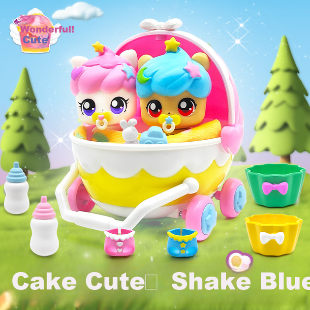 Набор игрушечной колыбели Qimiaomengke Magic Sweetheart, милый тортик для близнецов, для ролевых игр, подарок на День защиты детей. - Фото 2 Набор игрушечной колыбели Qimiaomengke Magic Sweetheart, милый тортик для близнецов, для ролевых игр, подарок на День защиты детей. - изображение 2