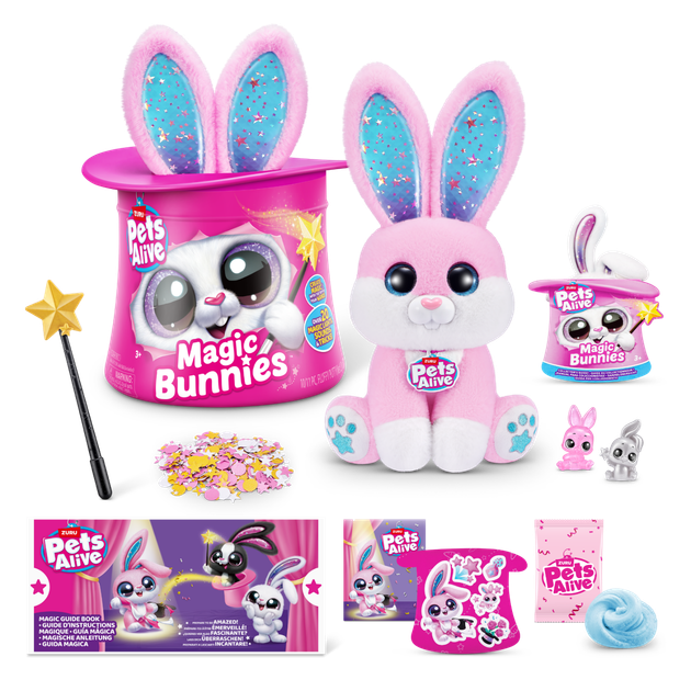 Интерактивная светящаяся музыкальная игрушка-сюрприз ZURU Pet Magic Bonnie Rabbit Surprise Blind Box — прекрасный подарок на день рождения для девочки. - изображение 2