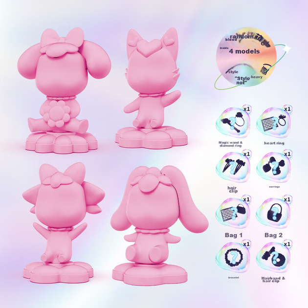 Аксесуари для сліпих коробок DanBaoLe Gacha, іграшка своїми руками, подарунок для дівчаток - мила машина Gacha + 12 щасливих яєць - зображення 6