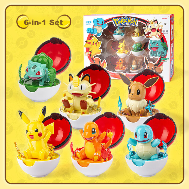Іграшка-трансформер Zhuangchen Pokemon Pikachu у вигляді м'яча, 6 в 1 - зображення 4