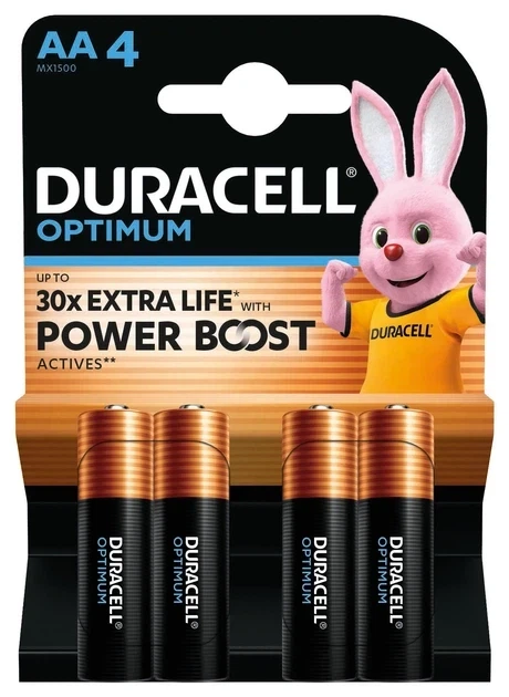 Батарейки Duracell Optimum LR06/AA, алкалінові, 4 шт - изображение 3