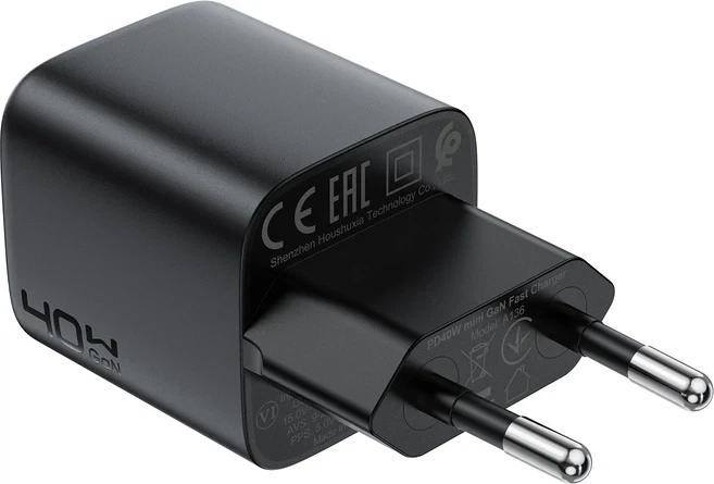 Мережевий зарядний пристрій ACEFAST A136 PD40W mini GaN USB-C fast charger Black - Фото 5 Мережевий зарядний пристрій ACEFAST A136 PD40W mini GaN USB-C fast charger Black - зображення 5