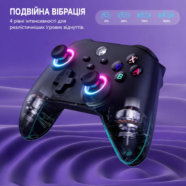 Контроллер ECHTPower Switch 2 беспроводной, RGB-подсветка, турбо, макро, вибрация, Bluetooth, совместимый с Switch, ПК, iOS, Andro - изображение 5