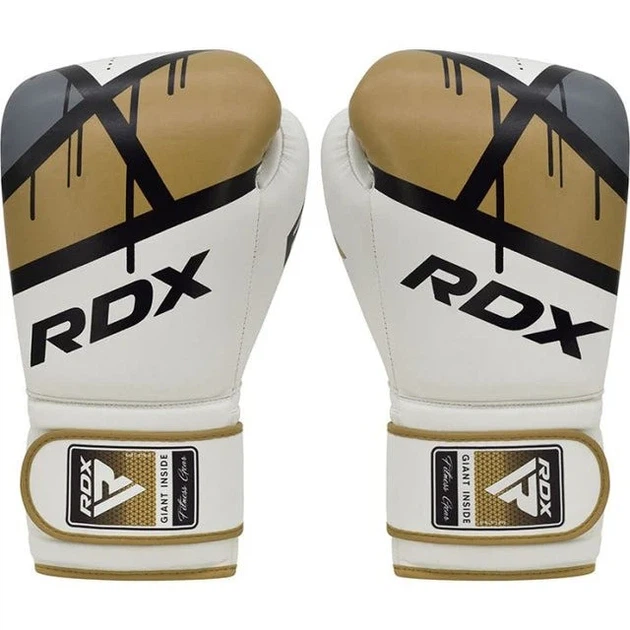 Боксерські рукавиці RDX PU 12 унцій Золоті - зображення 2