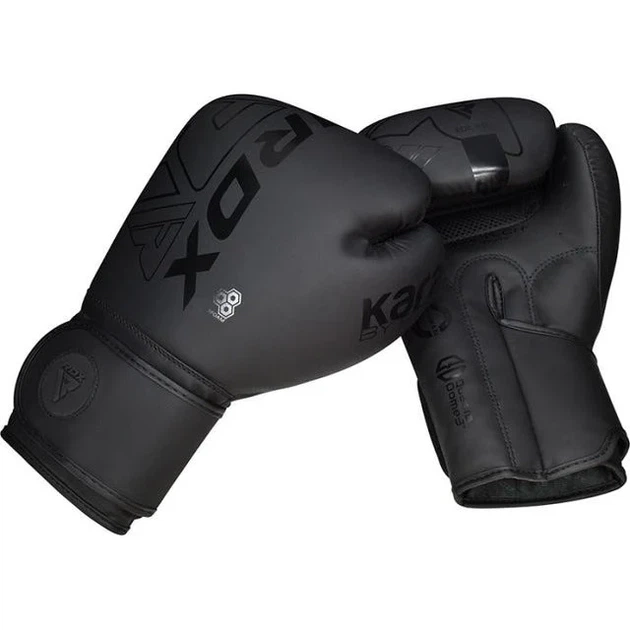 Боксерські рукавиці RDX PU 8 oz Чорні з капою в комплекті - зображення 4