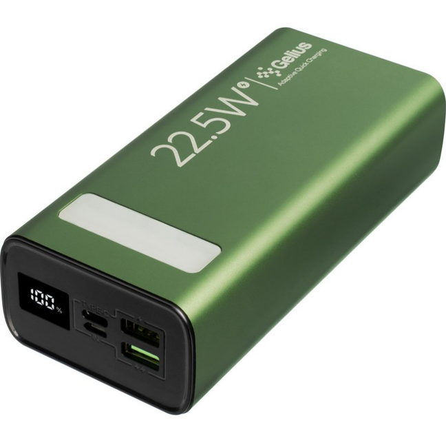 Дополнительная батарея Gelius Lightstone GP-PB300 30000mAh QC+PD (22.5W) Green - Фото 7 Дополнительная батарея Gelius Lightstone GP-PB300 30000mAh QC+PD (22.5W) Green - изображение 7