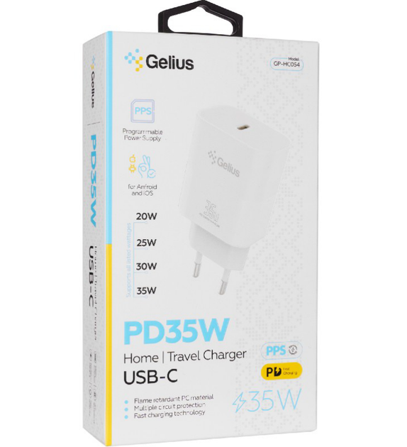 Сетевое зарядное устройство Gelius PD35W GP-HC054 PPS Type-C White - Фото 6 Сетевое зарядное устройство Gelius PD35W GP-HC054 PPS Type-C White - изображение 6
