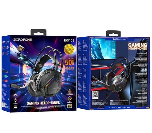 Наушники игровые с микрофоном Borofone BO105 черные - изображение 8