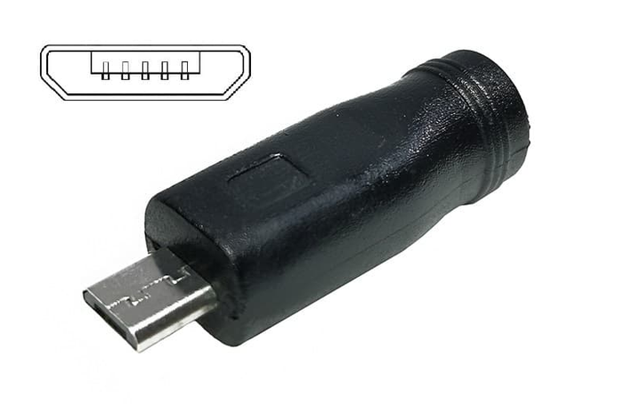 Переходник для блока питания 5.5x2.1 - micro USB 2pin - Фото 1 Переходник для блока питания 5.5x2.1 - micro USB 2pin - изображение 1