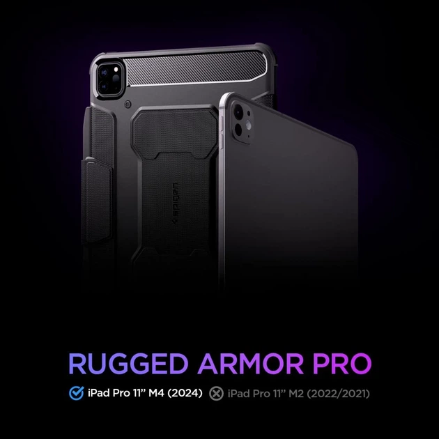 Чехол Spigen Rugged Armor Pro для iPad Pro 11 2024 5th Gen Black (ACS07017) - изображение 11