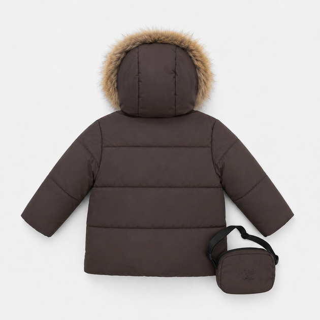 Куртка зимова Harmony Baby для хлопчика з натуральним хутром, Темний шоколад, 104-110 - Фото 7 Куртка зимова Harmony Baby для хлопчика з натуральним хутром, Темний шоколад, 104-110 - зображення 7