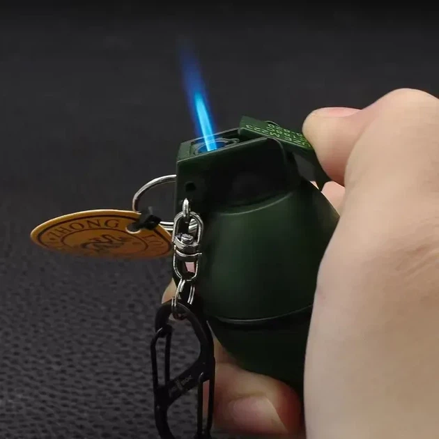 Запальничка граната брелок Zhong Long HL-385 — турбо запальничка Jet Flame з гострим полум’ям, 8.8 см - зображення 2