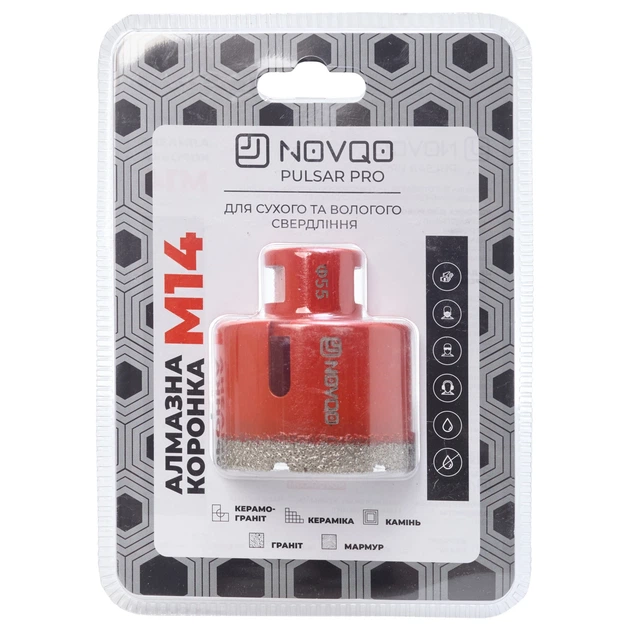 Алмазная коронка NOVQO Pulsar PRO 55мм (М14) (BP_1111) - изображение 4