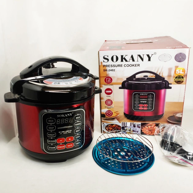 Мультиварка Sokany SK-2402 электрическая скороварка с чашей 5л с антипригарным покрытием 1000Вт - изображение 5