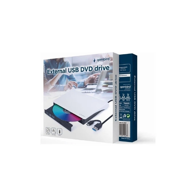 Оптичний привід DVD-RW Gembird (DVD-USB-03-BW) - зображення 2