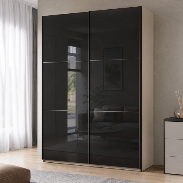 Шкаф купе Doros G-Caiser Кашемир/Черный 2 Скла 3 части 180х60х240 (42005326) (DRS-012239) - изображение 3