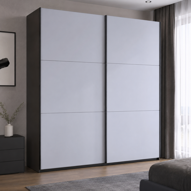 Шкаф купе Doros G-Caiser Антрацит / Белый 2 ДСП / 3 части 220х60х240 (42005416) (DRS-012249) - изображение 3