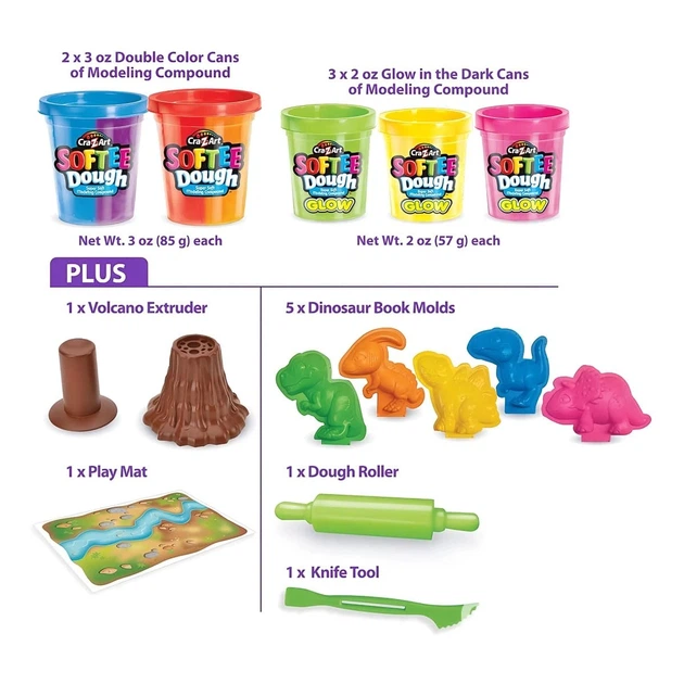 Набор для творчества Cra-Z-Art Dino glow dough Тесто для лепки , 66603CRA - изображение 3