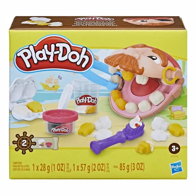 Набор для творчества с массой для лепки Hasbro Play-Doh Мини пират-стоматолог (F7379) - Фото 1 Набор для творчества с массой для лепки Hasbro Play-Doh Мини пират-стоматолог (F7379) - изображение 1