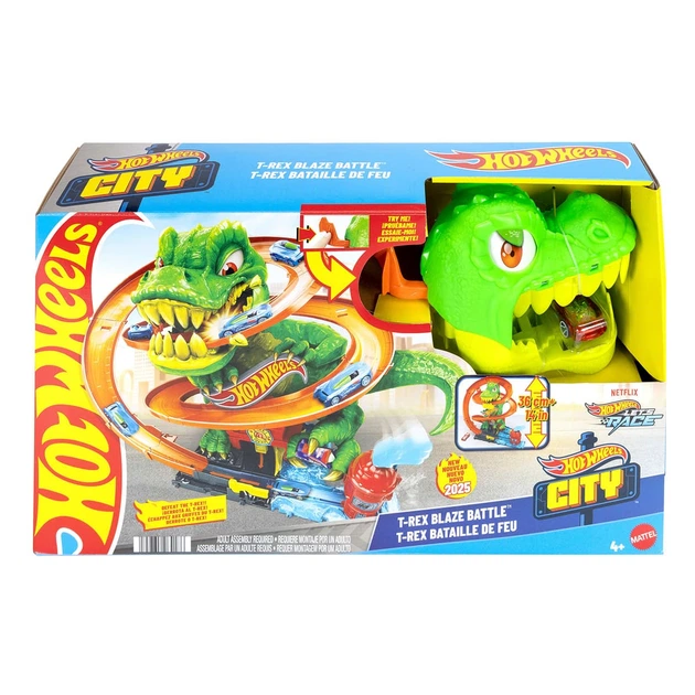 Набор Hot Wheels Атака огненного Ти-Рекса , JBM73 - Фото 2 Набор Hot Wheels Атака огненного Ти-Рекса , JBM73 - изображение 2