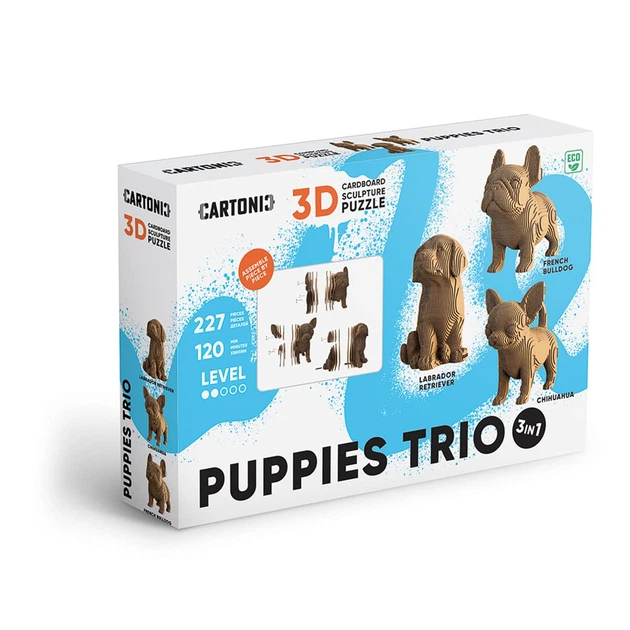 Картонный конструктор Cartonic 3D Puzzle Puppies Trio, CARTPUPPIES - изображение 2
