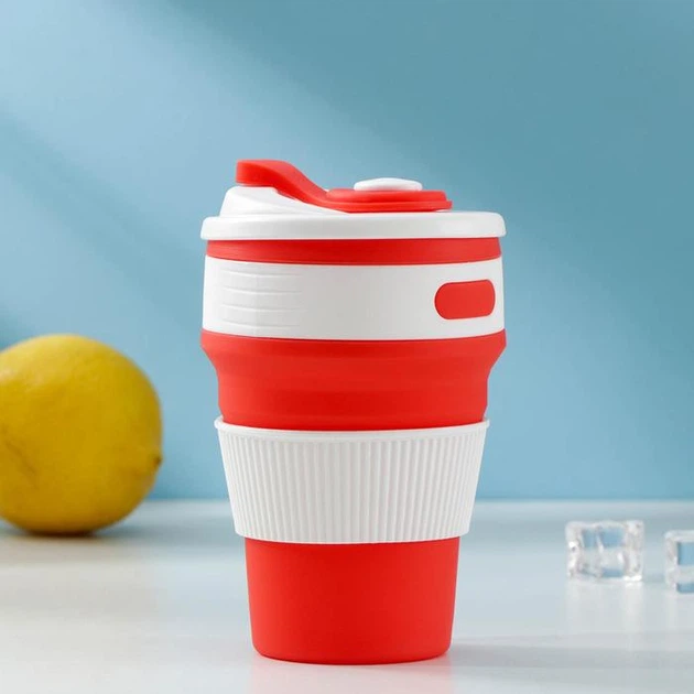 Силіконова складана чашка Collapsible 0,35 л Червона (5332) - Фото 3 Силіконова складана чашка Collapsible 0,35 л Червона (5332) - зображення 3