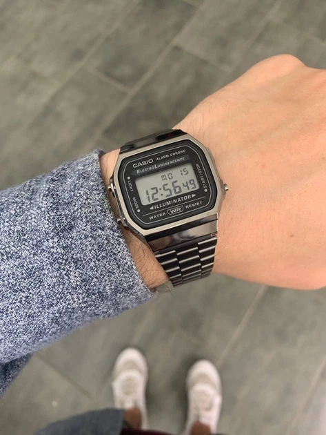 Мужские наручные часы Casio A158WA-1D Silver - изображение 3