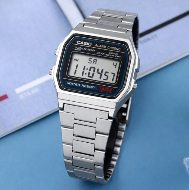 Мужские наручные часы Casio A158WA-1D Silver - изображение 7