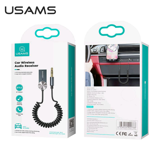 Ресивер приймач-передавач бездротової USAMS Car Wireless Audio Receiver US-SJ464 BT5.0 - зображення 2