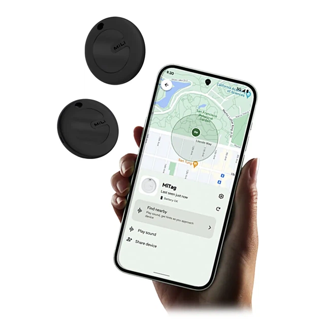 Смарт GPS трекер MiLi MiTag anti-lost tracker для iOS з чохлом Чорний - зображення 2