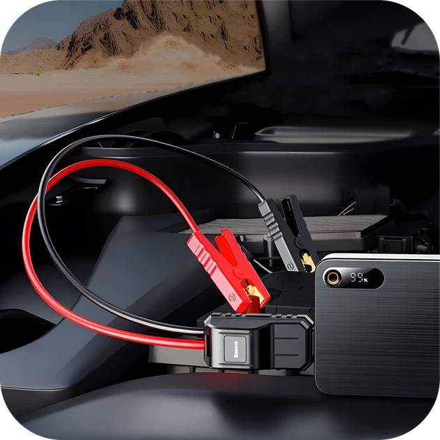 Пуско-зарядное устройство Baseus Super Energy Pro+ 12000mAh 1200A 12V автомобильный бустер Jump Starter черный - изображение 3