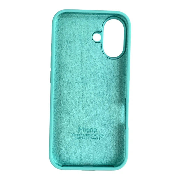 Чохол Silicone Case для Apple iPhone 16 бірюзовий (софт-тач, мікрофібра всередині) - Фото 2 Чохол Silicone Case для Apple iPhone 16 бірюзовий (софт-тач, мікрофібра всередині) - зображення 2