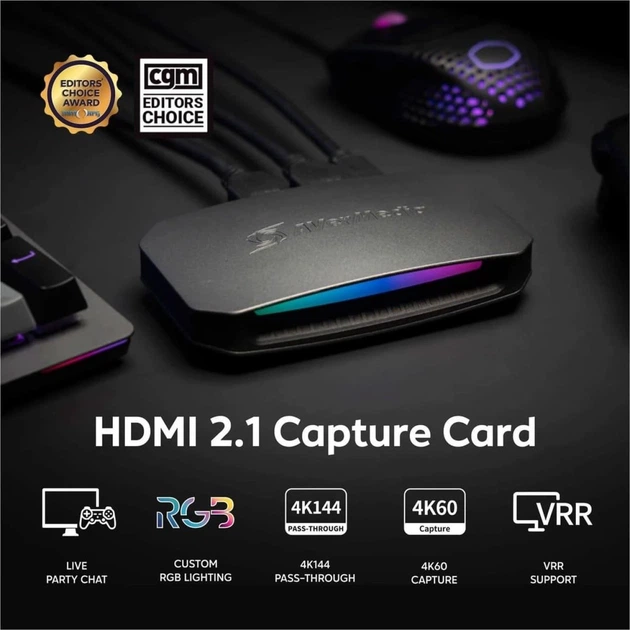 Пристрій захоплення відео AVerMedia GC553G2 ULTRA 2.1 RGB, 2160p144 Pass-Through, 2160p60 запис, чорний - изображение 8