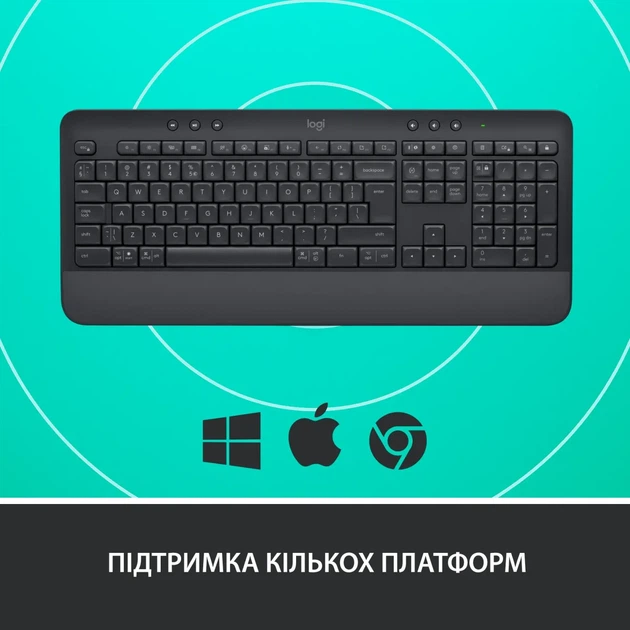 Клавіатура Logitech Signature K650 For Business UA USB/Bluetooth Graphite (920-010945) - Фото 6 Клавіатура Logitech Signature K650 For Business UA USB/Bluetooth Graphite (920-010945) - зображення 6