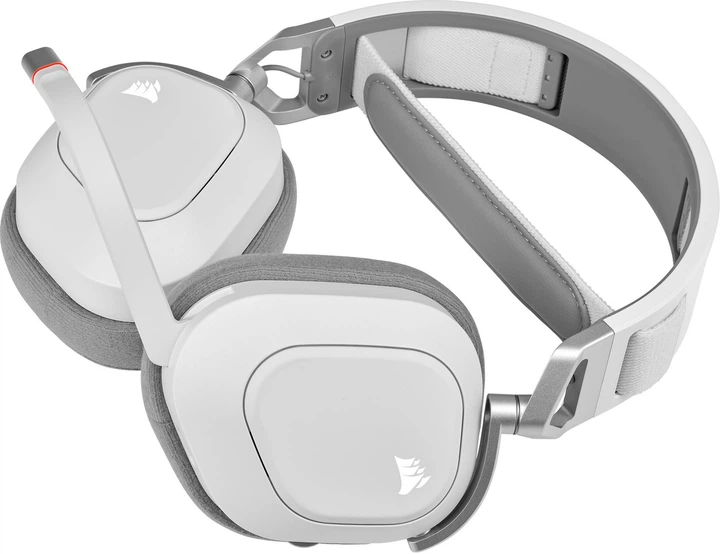 Навушники бездротові ігрові Corsair HS80 RGB Wireless (CA-9011236) білі - Фото 4 Навушники бездротові ігрові Corsair HS80 RGB Wireless (CA-9011236) білі - изображение 4