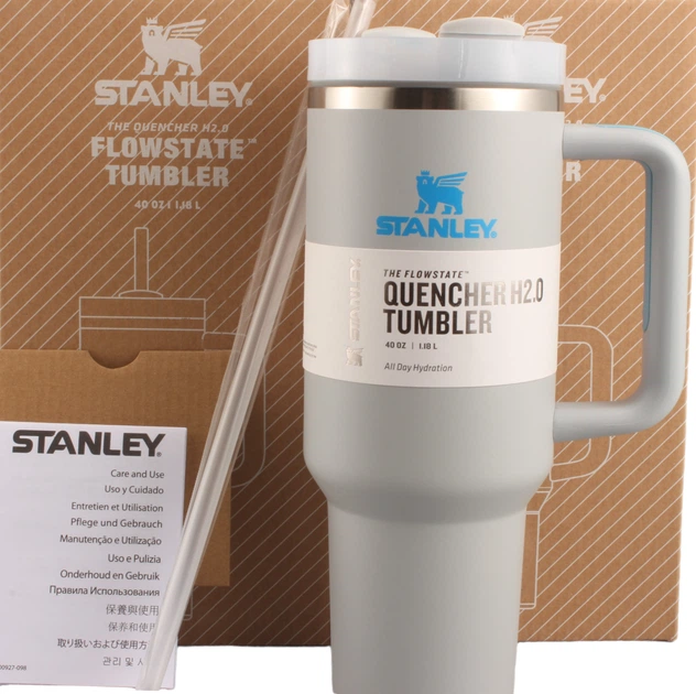 Термокружка Stanley Quencher H2.O FlowState™ Tumbler з трубочкою і ручкою 1.18 л Сіра - Фото 4 Термокружка Stanley Quencher H2.O FlowState™ Tumbler з трубочкою і ручкою 1.18 л Сіра - изображение 4