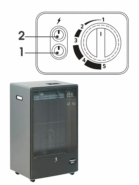 Газовый обогреватель TMC Admiral Blue Belle 4200 Вт, до 60 м², с газовым баллоном EVAS 27,2 л, с редуктором и шлангом, модулирующий термостат - изображение 12