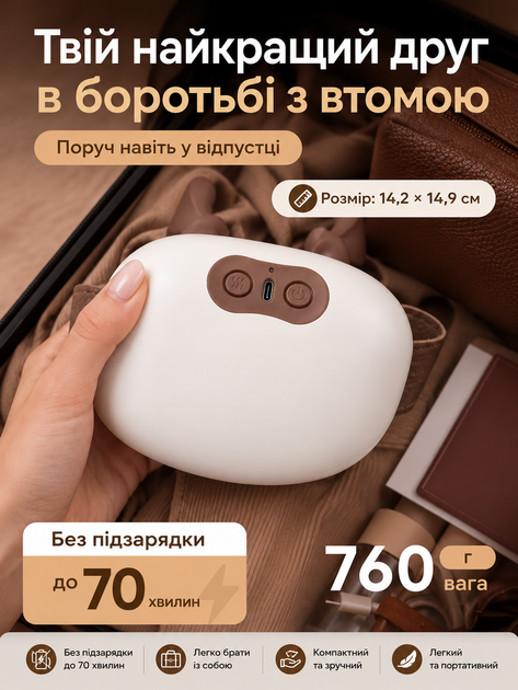 Масажер для шиї плечей електричний шиацу 3D бездротовий акумуляторний з інфрачервоним підігрівом антистрес безшумний портативний біонічний з імітацією рук масажиста глибоке розминання для масажу спини попереку рук ніг USB зарядка зелений ANSHE cream - Фото 8 Масажер для шиї плечей електричний шиацу 3D бездротовий акумуляторний з інфрачервоним підігрівом антистрес безшумний портативний біонічний з імітацією рук масажиста глибоке розминання для масажу спини попереку рук ніг USB зарядка зелений ANSHE cream - зображення 8