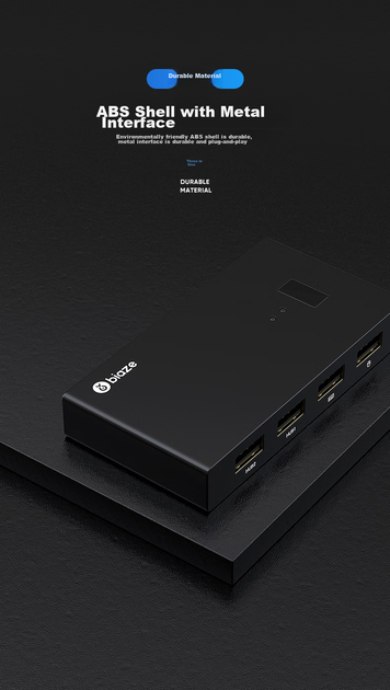 KVM-перемикач Biaze KVM03 2-портовий HDMI 4K - Фото 7 KVM-перемикач Biaze KVM03 2-портовий HDMI 4K - зображення 7