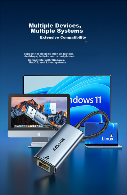 Сетевой адаптер SAMZHE UG25 / USB / 2.5 Гбит/с Ethernet - изображение 10