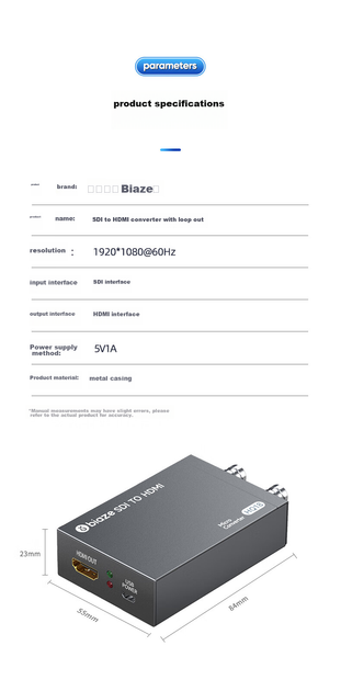 Конвертер BIAZE HQ18 SDI–HDMI с сквозным виходом SDI - изображение 15
