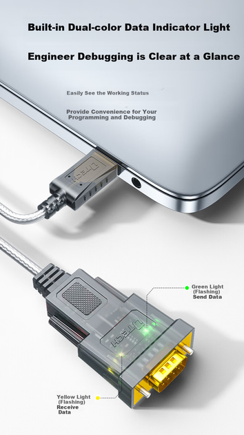 Кабель DTECH DT-5002E USB - RS-232 DB9 PL2303 0.5 м - изображение 7
